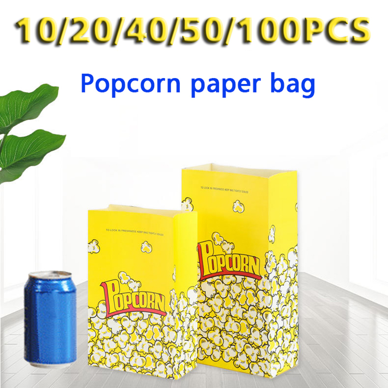 Yellow Food Snacks - 10/20/30/50/100 adet sarı kağıt torba tatil
