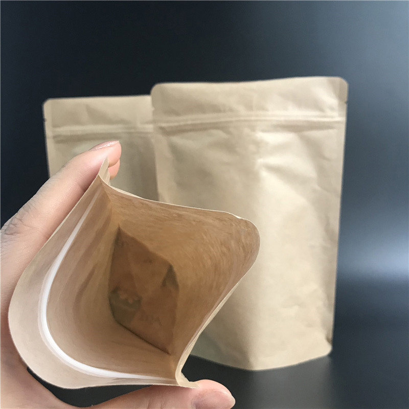 Food Energy Snacks - 50 adet Açılıp Kapanabilir Doypack Kahverengi