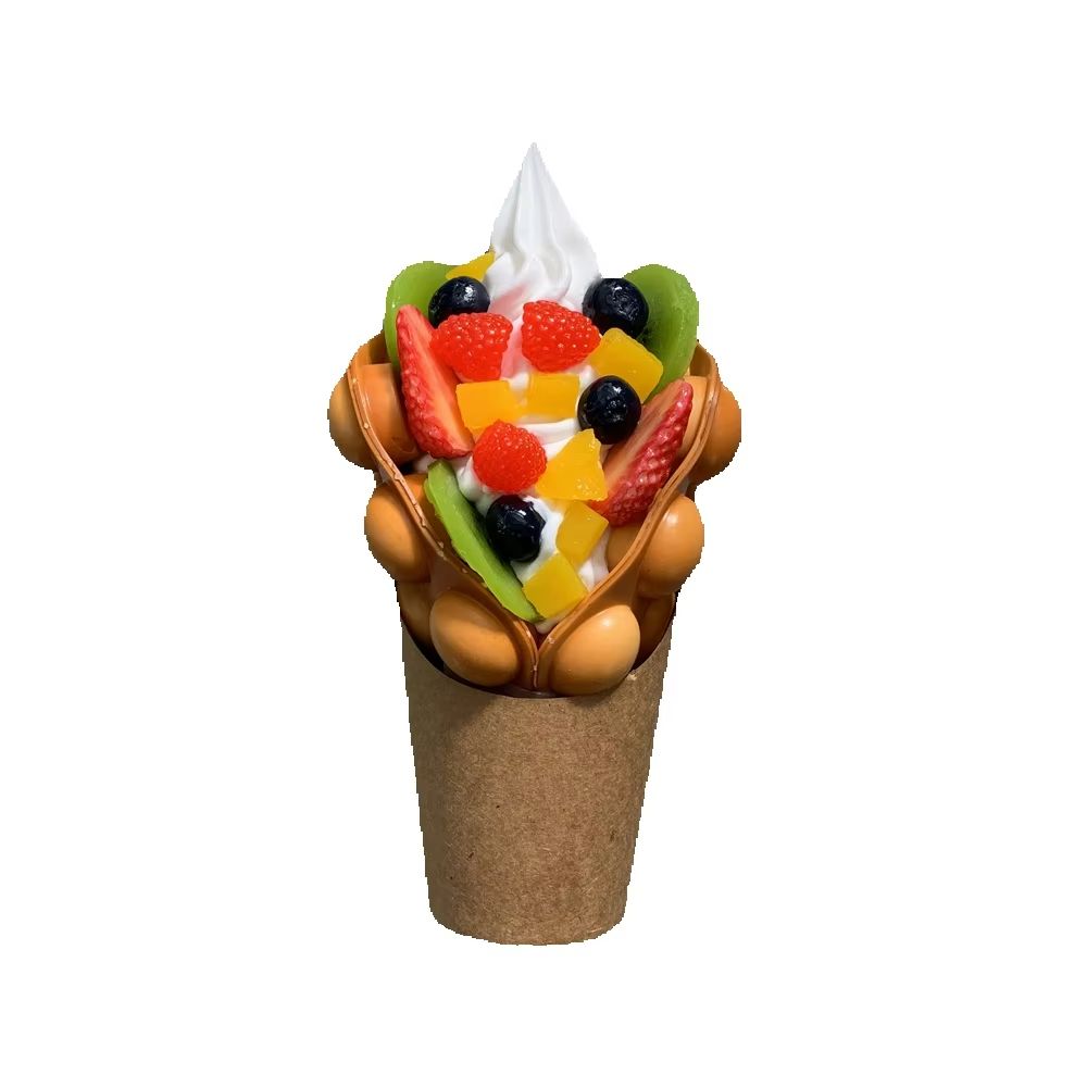 Food Snacks Order - Dondurma kabarcık Waffle modeli serisi kivi